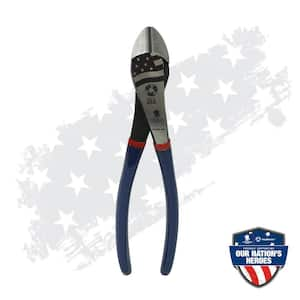 8 in. Cutting Pliers Angled Head High-Leverage Diagonal with Dip Grip