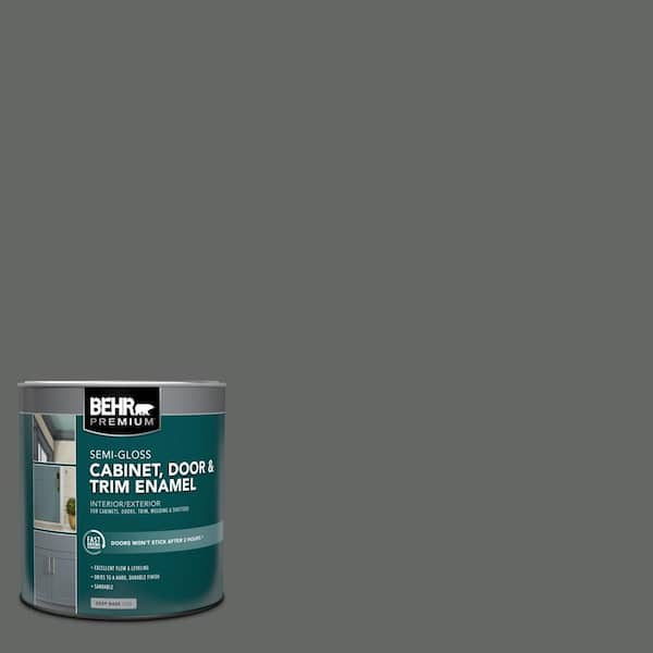 BEHR PREMIUM 1 qt. #PPU25-02 Black Locust Semi-Gloss Enamel Interior/Exterior Cabinet, Door & Trim Paint