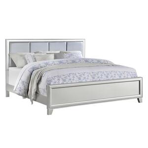 Omni Champagne Silver Wood King Panel Bed