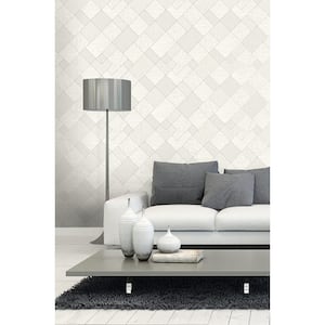 Geometric Icons Grey Paper Non-Pasted Strippable Wallpaper Roll (Cover 56.05 sq. ft.)