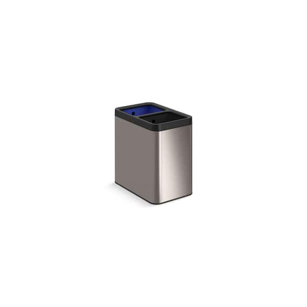 KOHLER 22-Liter Dual-Compartment Open-Top Trash Can in Stainless Steel
