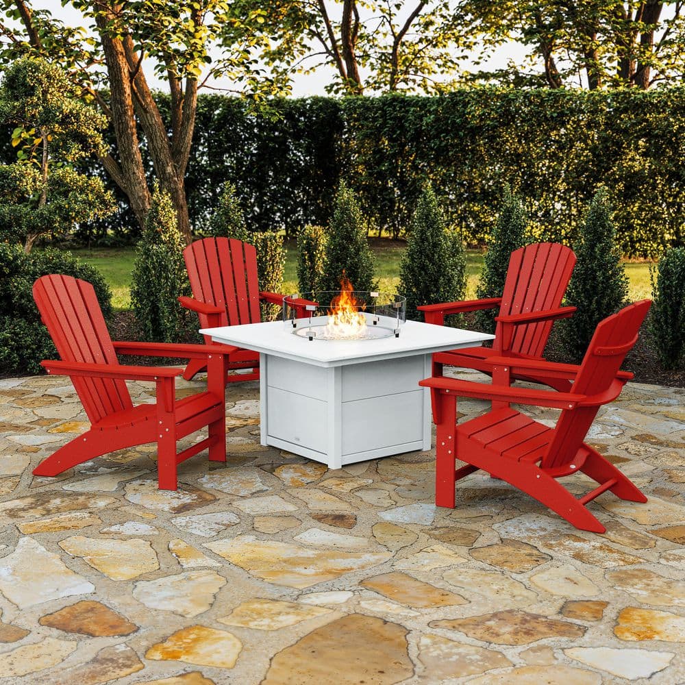Fire Pit Red Polywood Adirondack Chairs POLYWOOD Grant Park Sunset