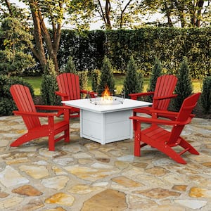 POLYWOOD Grant Park 5-Piece Plastic Adirondack Conversation Patio