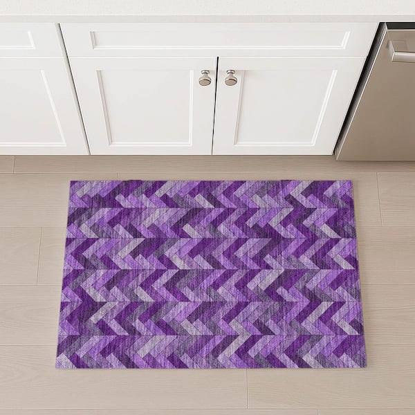 Chantille Machine Washable Indoor/Outdoor Abstract ACN2296 Purple 2 ft. x 3 ft. Accent Rug