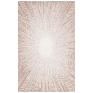 Abstract Ivory/Dark Beig 4 ft. x 6 ft. Eclectic Star Area Rug