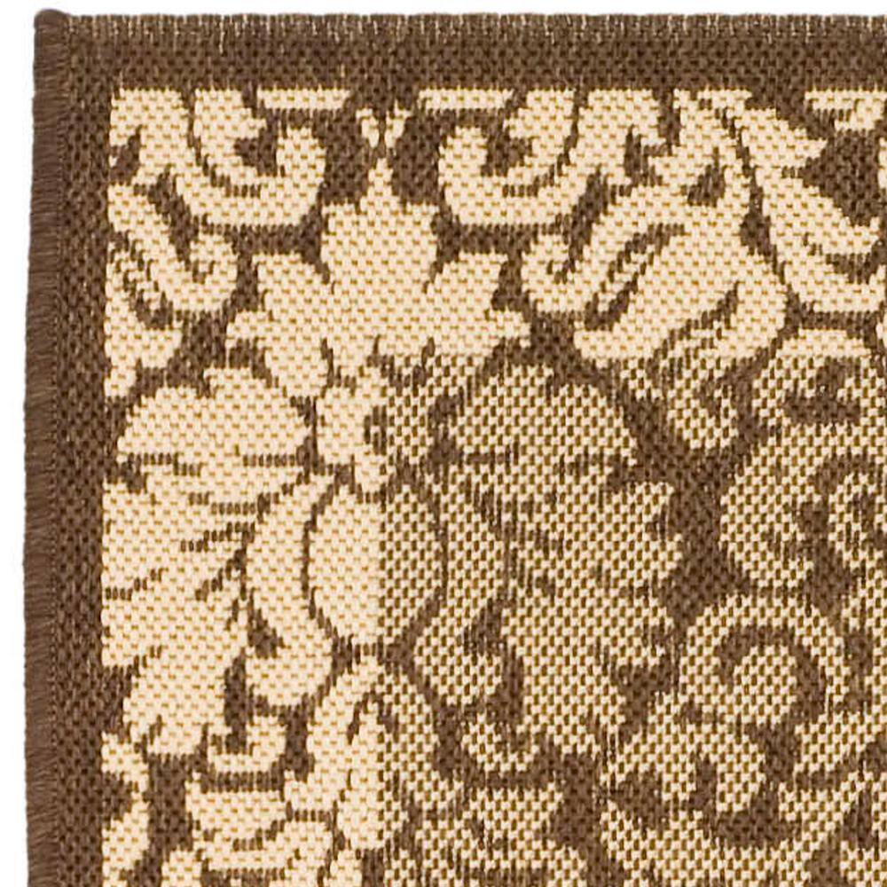 Reversible Easy-Care Brown/Natural Synthetic Runner Rug, 2'3" x 6'7"