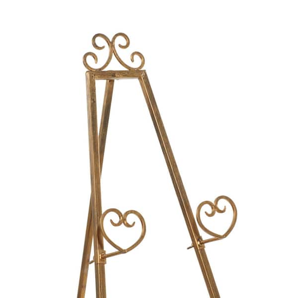 Decorative Metal Easel 10 Tall Display Stand Iron, Copper, Antique