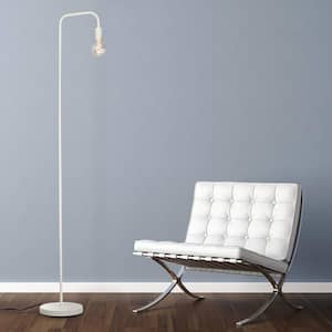 70 in. White Indoor Metal Industrial Floor Lamp with Minimalist Design for Decorative Lighting with E26 Socket