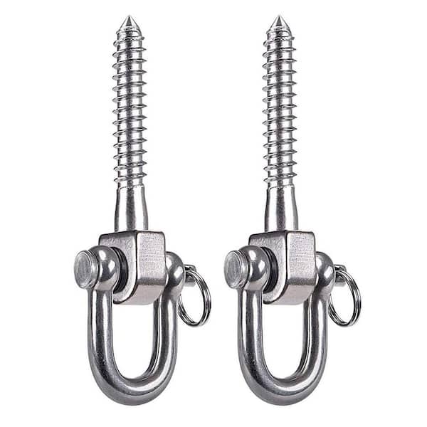 Stainless Steel Swing Hangers Set Hooks for Porch Swing Hammock Chair Heavy Duty Gymnastics Rings 2-Pack