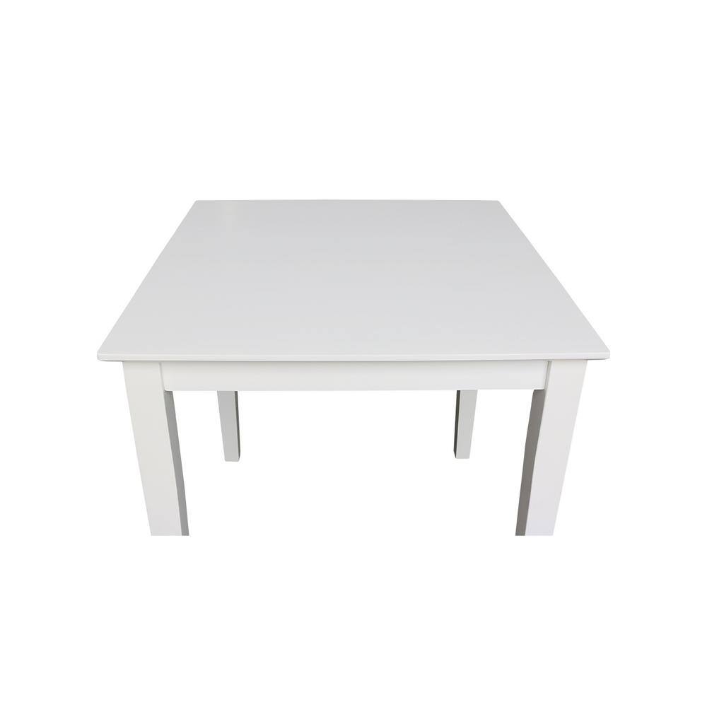 Classic White Solid Wood 37" Counterheight Dining Set with 4 X-Back Stools