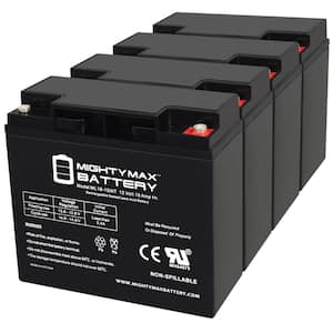 12V 18AH SLA INT Replacement Battery for Solaris Electric Lawn Mower - 4 Pack