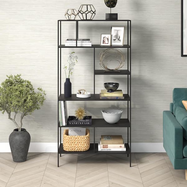 Winslow 72 in. Tall Blackened Bronze Metal 6-Shelf Bookcase