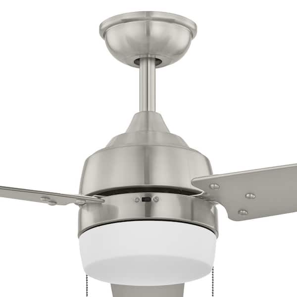 Carrington II 60 in. LED Indoor/Outdoor Brushed Nickel Ceiling Fan with Light