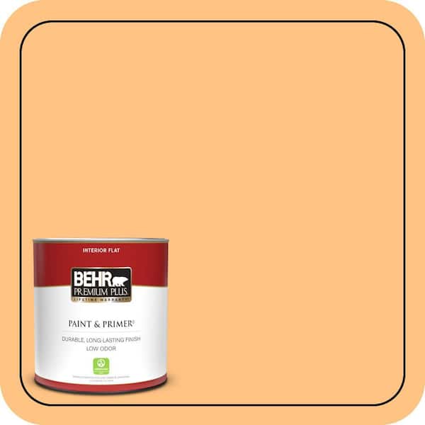 BEHR PREMIUM PLUS 1 qt. #PMD-68 Amber Sun Flat Low Odor Interior Paint & Primer
