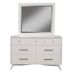Flynn Mid Century Modern 7-Drawer Dresser, White