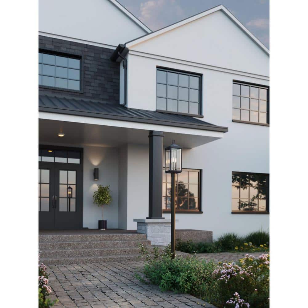 Black 12-Foot Aluminum Outdoor Light Post