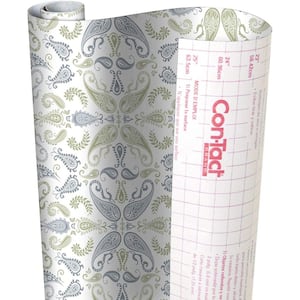 Creative Covering 18 in. x 16 ft. Abbey Sage Self-Adhesive Vinyl Drawer and Shelf Liner (6-Rolls)
