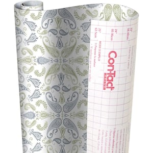 Creative Covering 18 in. x 50 ft. Abbey Sage Self-Adhesive Vinyl Drawer and Shelf Liner