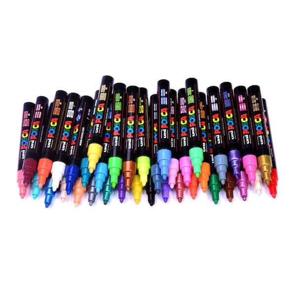 8 Posca Paint Markers, 3M Fine Posca Markers with Reversible Tips, Posca  Marker Set of Acrylic