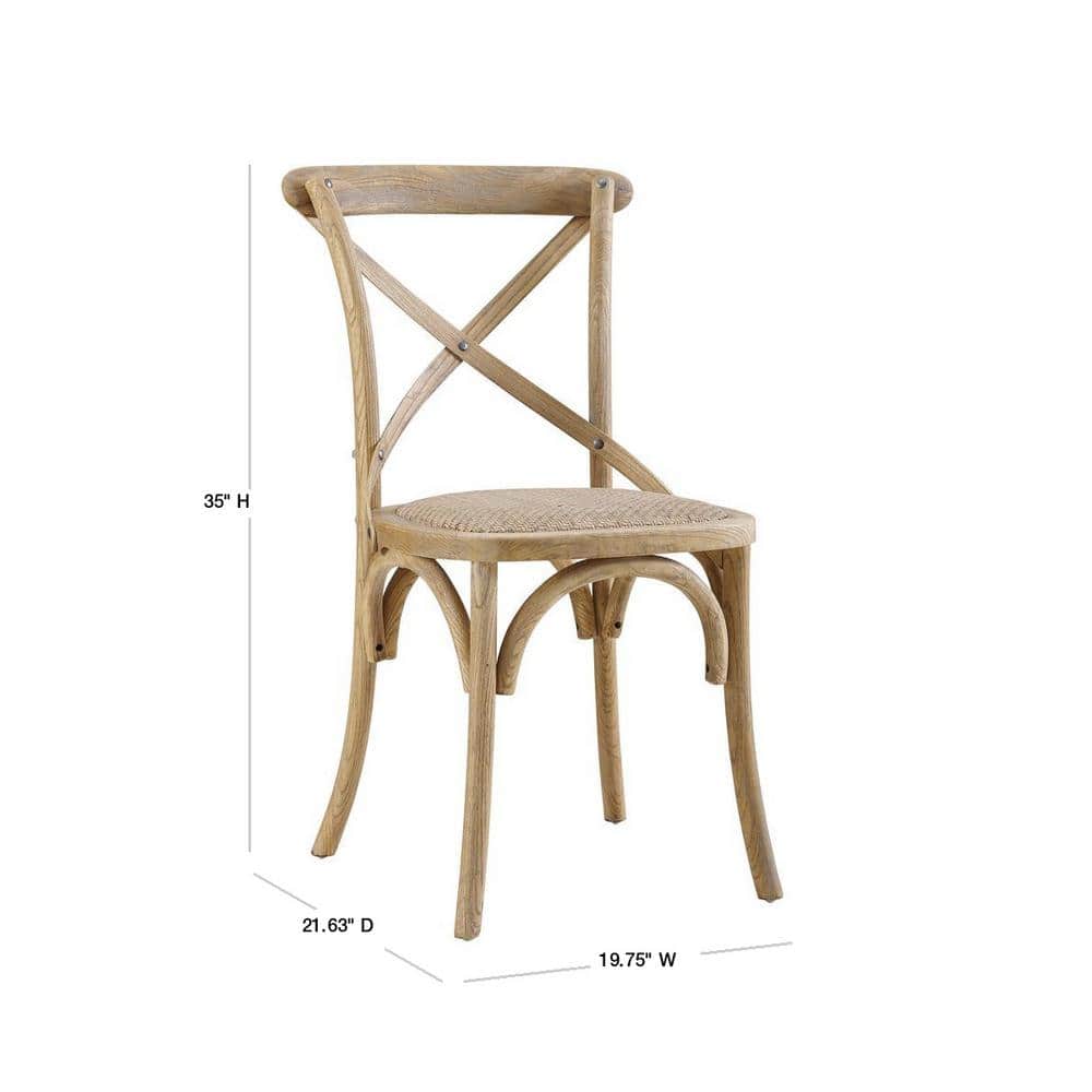 Set of 2 Gray Wood Armless Side Chairs