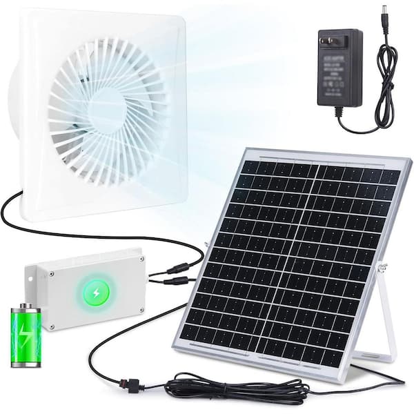 20W Solar Powered 8 in. Exhaust Fan for Greenhouse, Shed, Chicken Coop, Pet Houses