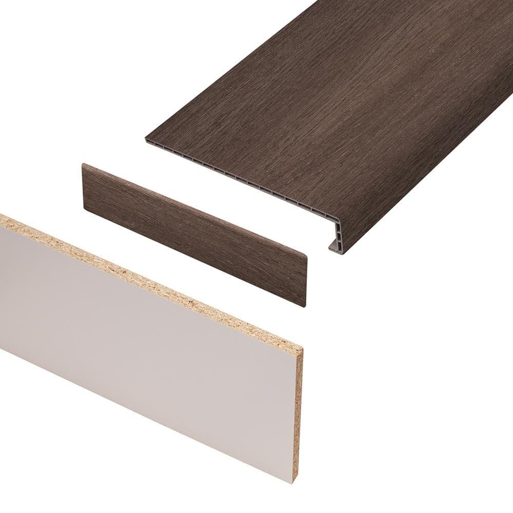 PELICAN GRAY 53mm x 48in x 12in Single Exact Match Square Nose Stair Tread + Riser Combo Kit price history on PriceWatchPro