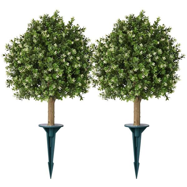 DR.Planzen 16 in. Artificial Osmanthus Topiary Ball with Lavender