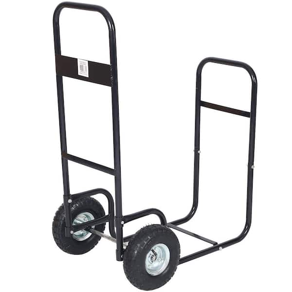 Ami Firewood Cart 200 lbs. Capacity Industrial Use Hand Trucks with 10 in. Pneumatic Wheels, Outdoor Rolling Cart