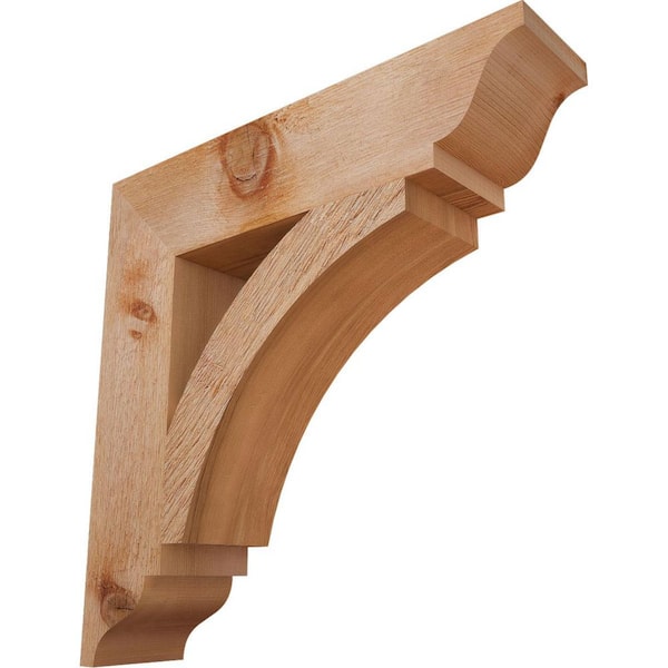 4 in. x 18 in. x 18 in. Western Red Cedar Thorton Traditional Rough Sawn Bracket