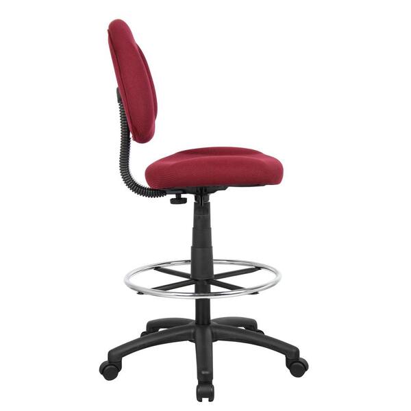 Boss Office Products Contoured Fabric Drafting Chair-Gray