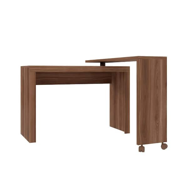 Wood And Metal Frame Computer Desk With 2 Shelves Brown/black - Benzara :  Target