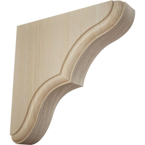 Ekena Millwork 1-3/4 in. x 5-1/2 in. x 5-1/2 in. Unfinished Rubberwood Stratford Wood Corbel
