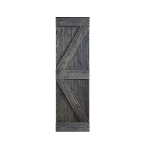 K Series 24 in. x 84 in. Carbon Gray DIY Knotty Pine Wood Barn Door Slab
