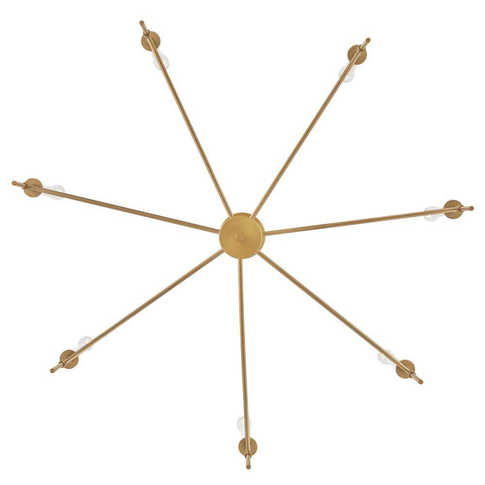 Hux 36" Lacquered Brass 7-Light Candle Style Chandelier