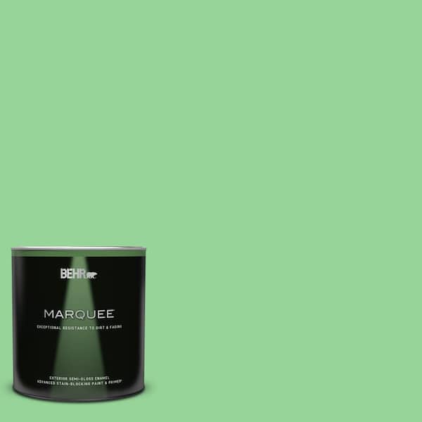 BEHR MARQUEE 1 qt. #P390-4 Young Green Semi-Gloss Enamel Exterior Paint & Primer