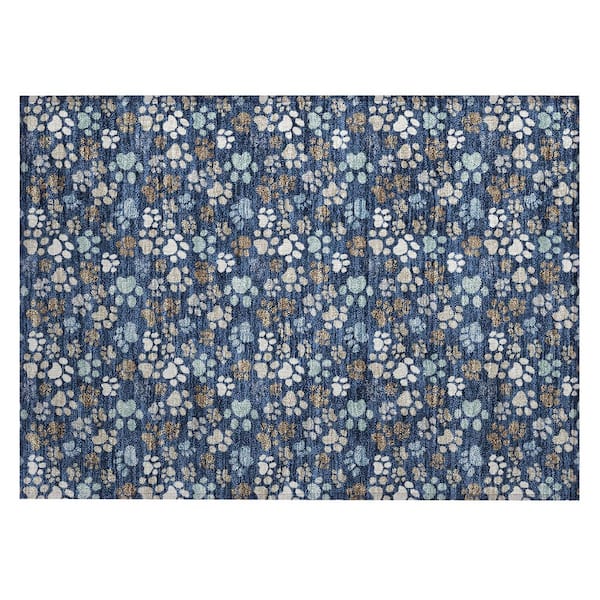 Chantille Machine Washable Indoor/Outdoor Abstract ACN3061 Navy 3 ft. x 4 ft. Area Rug