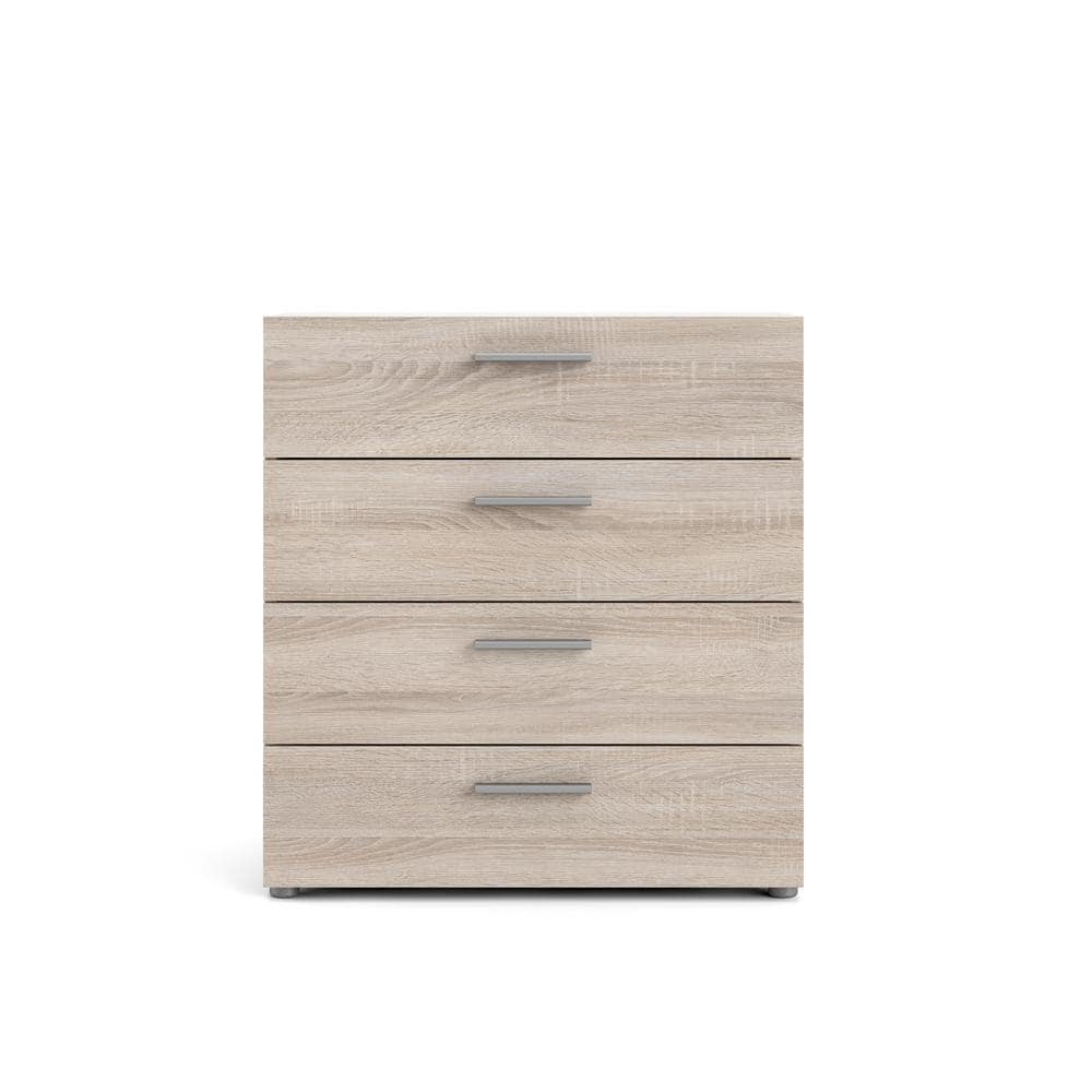 Truffle Oak 4-Drawer Chest with Sleek Contemporary Design