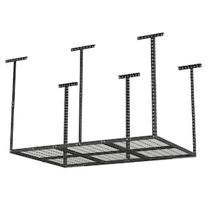 4 ft. x 6 ft. Heavy-Duty Black Contemporary Metal Ceiling Storage Rack, Holds 560 lbs.