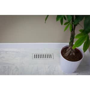 Made2Match MSI Greecian White Polished-Marble 5 in. x 11 in. Flush Floor Tile Vent Register