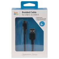 6 ft. Braided Cable for USB-C to USB-A