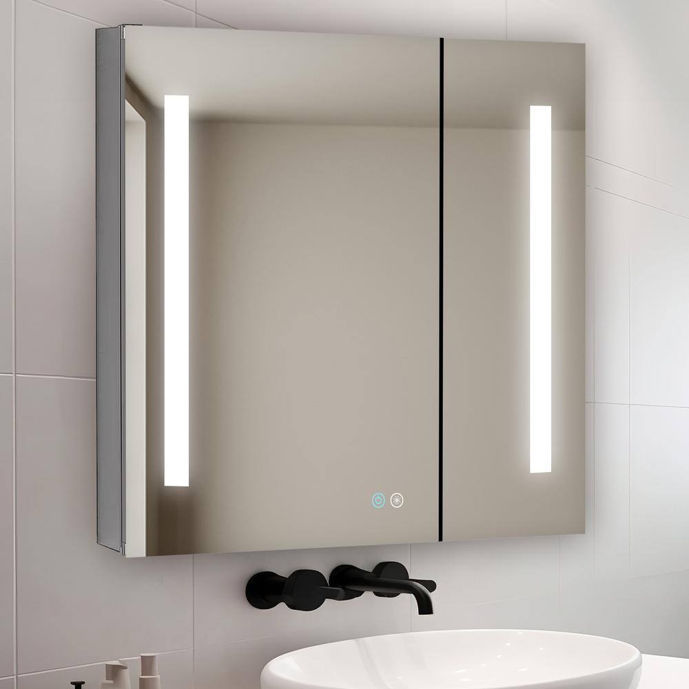 Signature Royale 36"x30" Modern LED Lighted Medicine Cabinet with Defogger