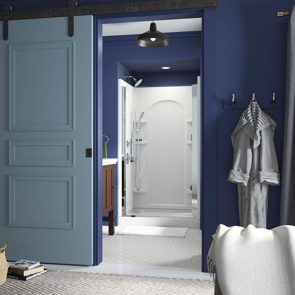 White Vikrell 42-Inch x 34-Inch Shower Kit with Shelves