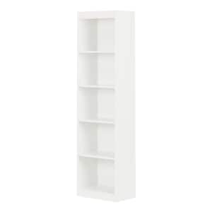 68.25 in. White Wood 5-shelf Standard Bookcase with Adjustable Shelves