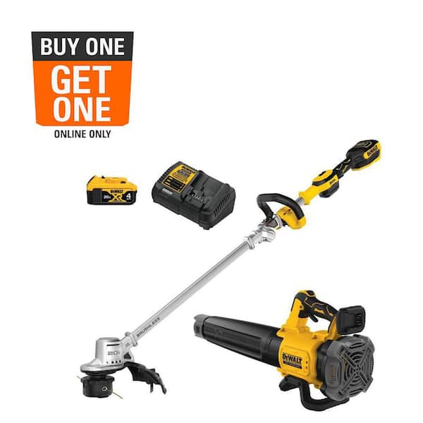 20V MAX Cordless Battery Powered String Trimmer & Blower Combo Kit with (1) 4 Ah Battery & Charger