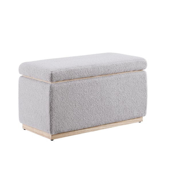 Linon Home Decor Savoy Grey Rectangle Ottoman