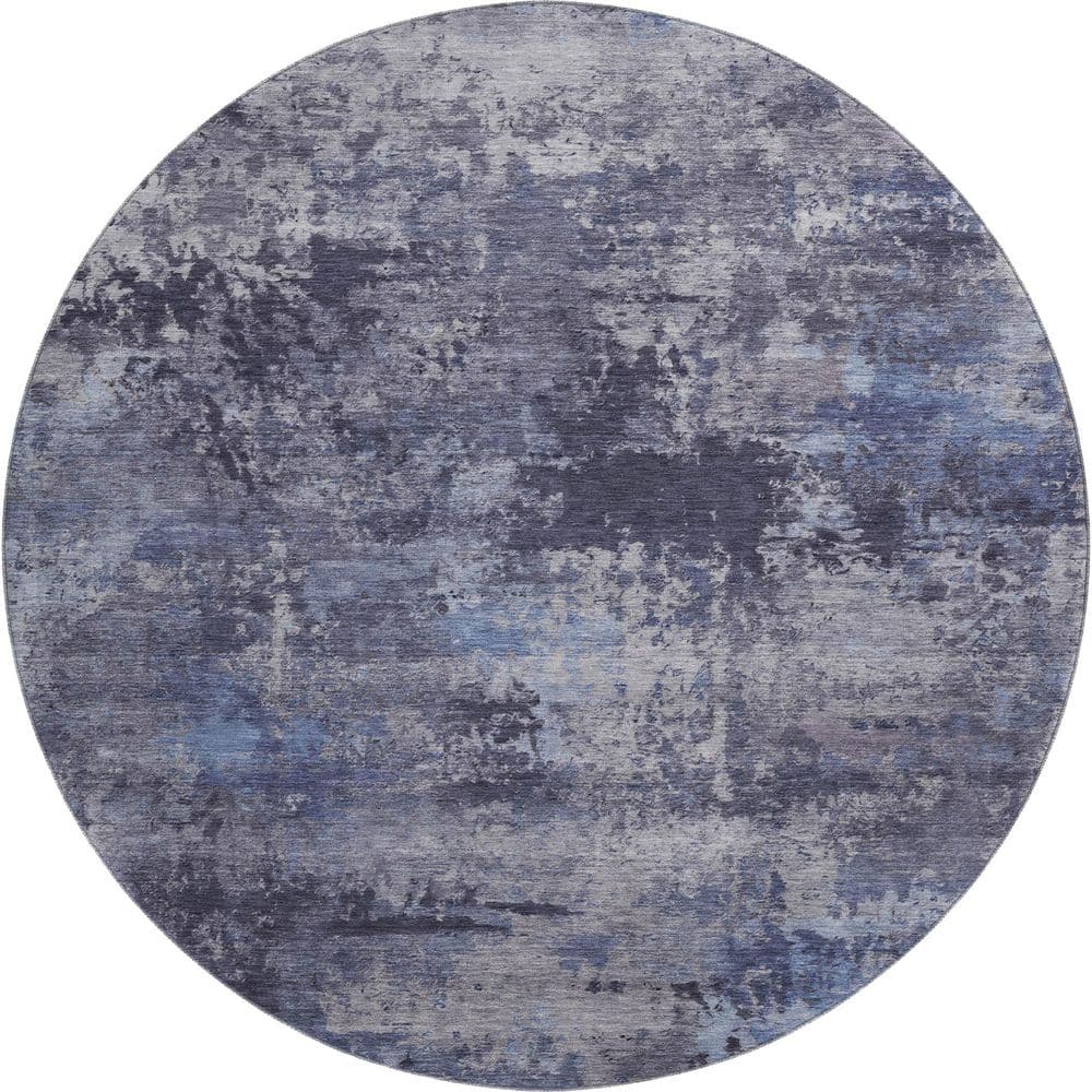 Mayfield Premium Machine Washable Abstract AMF2370 Blue 8 ft. x 8 ft. Round Rug price history on PriceWatchPro