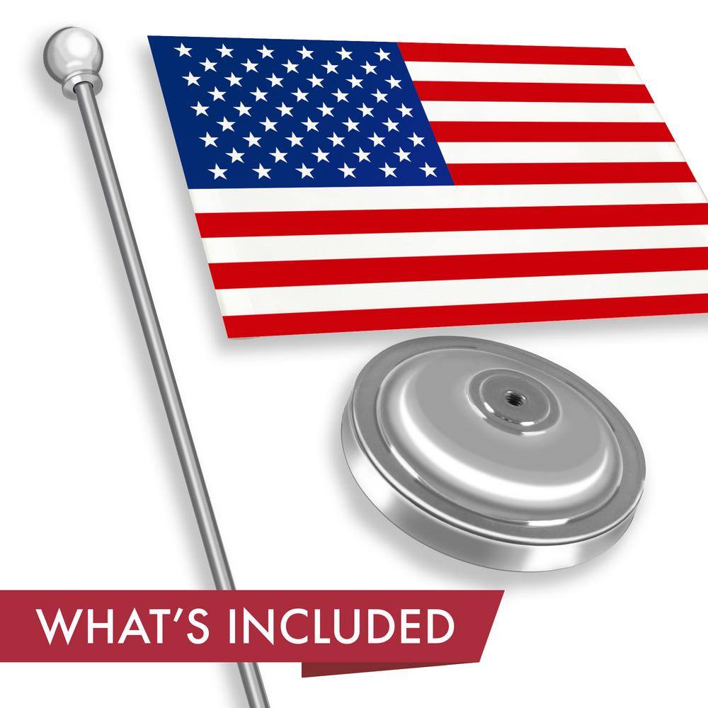 Patriotic 8.5x5.5 Inch American Desk Flag with Metal Pole