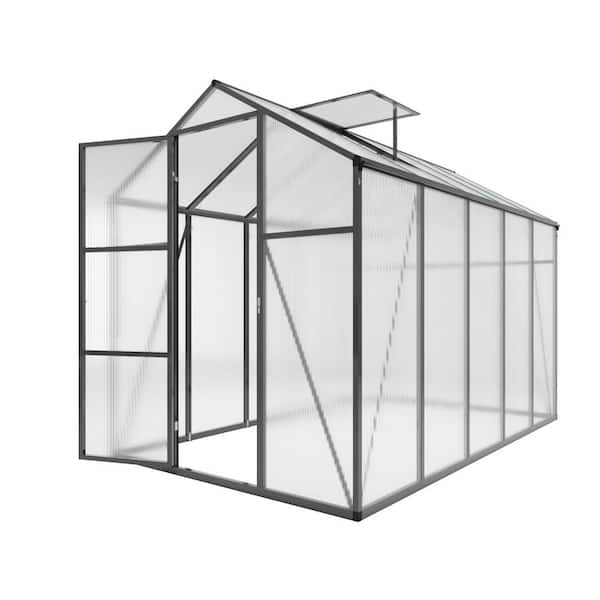 72.83 in. W x 120.87 in. D x 86.42 in. H Outdoor Walk-in Greenhouse with Adjustable Vent, Lockable Door