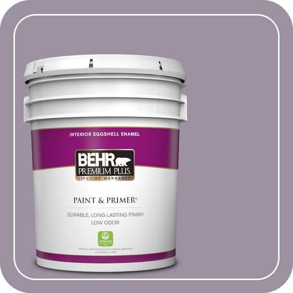 BEHR PREMIUM PLUS 5 gal. #660F-5 Amethyst Phlox Eggshell Enamel Low Odor Interior Paint & Primer