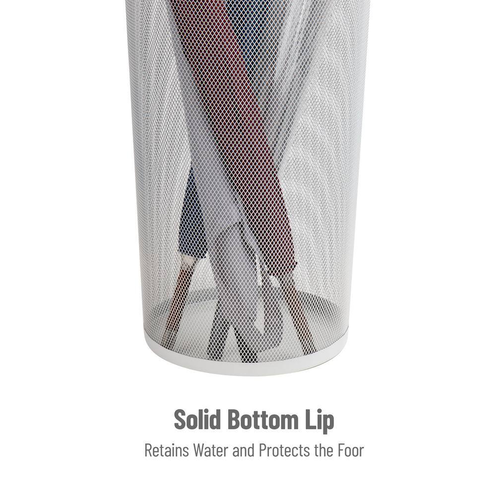 White Metal Mesh Indoor/Outdoor Umbrella Rack Stand